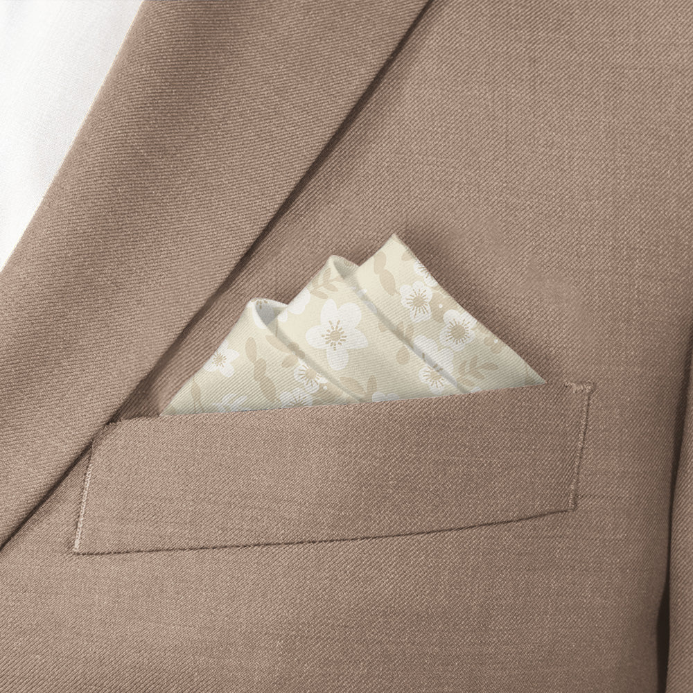 Flowy Floral Pocket Square - Stairs Fold - Knotty Tie Co.