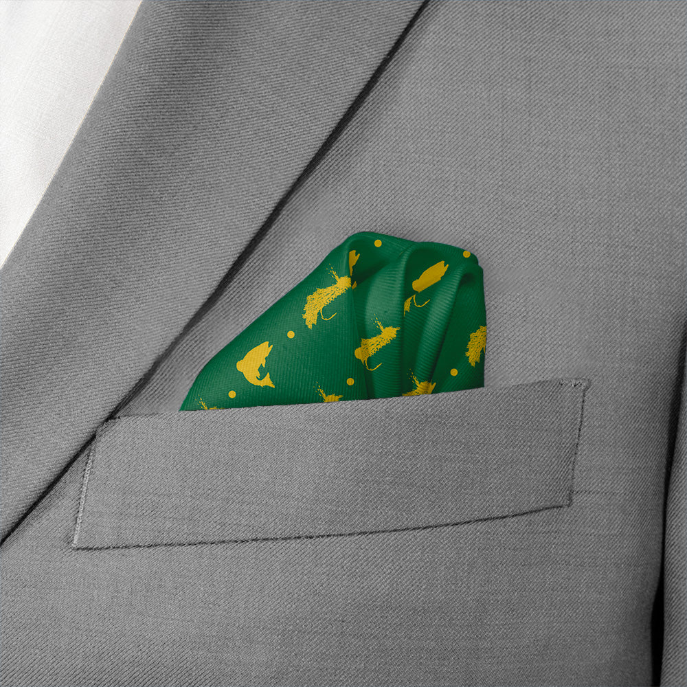 Fly Fishing Pocket Square - Wave Fold - Knotty Tie Co.