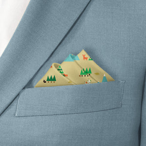 Forest Pocket Square - Stairs Fold - Knotty Tie Co.