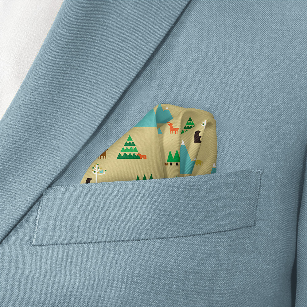 Forest Pocket Square - Wave Fold - Knotty Tie Co.