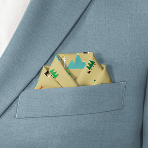 Forest Pocket Square - Scalloped Fold - Knotty Tie Co.