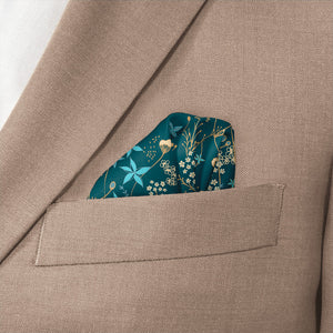 Frankie Floral Pocket Square - Wave Fold - Knotty Tie Co.