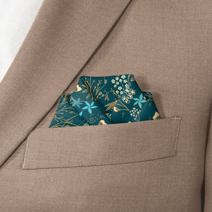 Frankie Floral Pocket Square - Scalloped Fold - Knotty Tie Co.