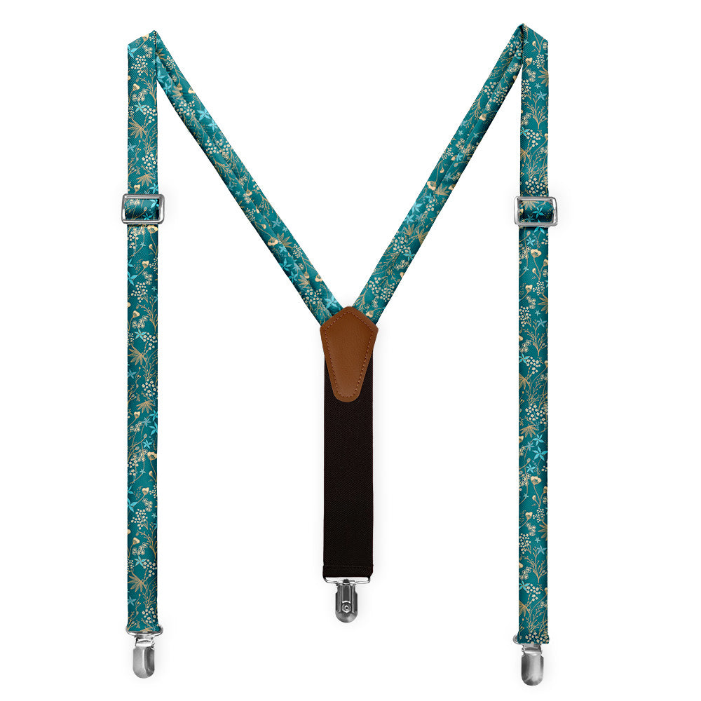 Frankie Floral Suspenders - Full Front View - Knotty Tie Co.