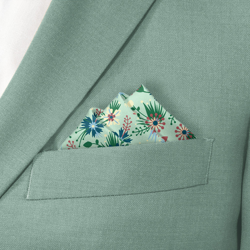 Freesia Floral Pocket Square - Stairs Fold - Knotty Tie Co.