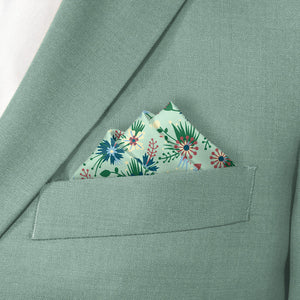 Freesia Floral Pocket Square - Stairs Fold - Knotty Tie Co.