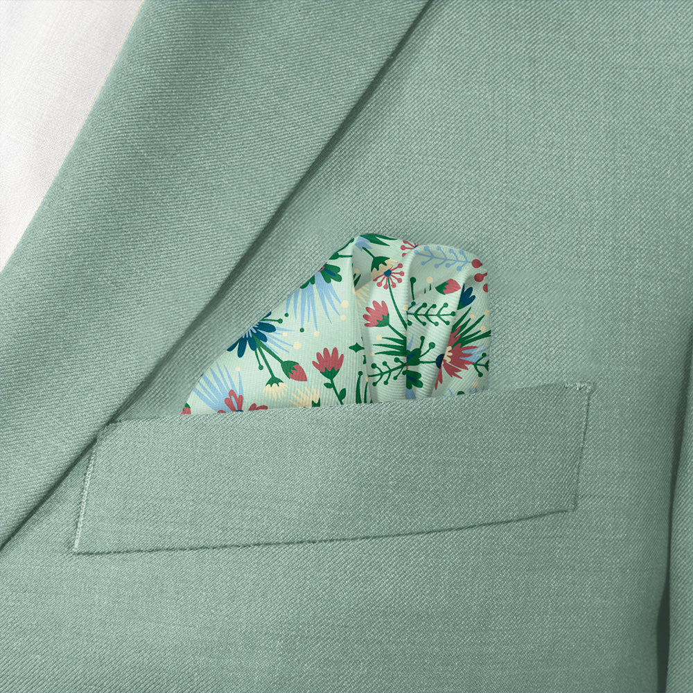 Freesia Floral Pocket Square - Wave Fold - Knotty Tie Co.