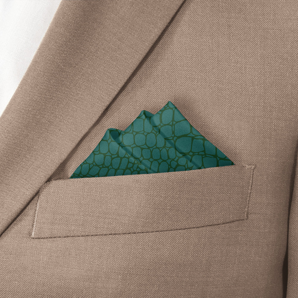 Gator Skin Pocket Square - Stairs Fold - Knotty Tie Co.