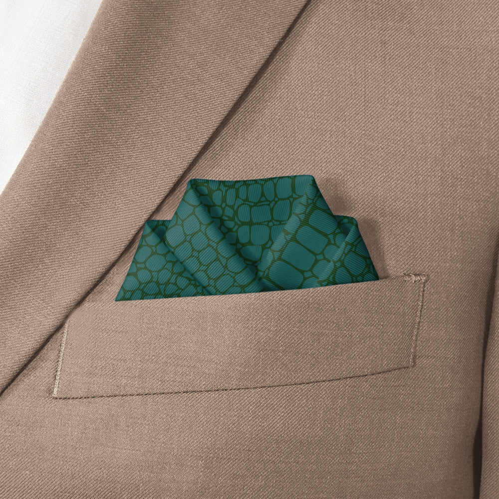 Gator Skin Pocket Square - Scalloped Fold - Knotty Tie Co.