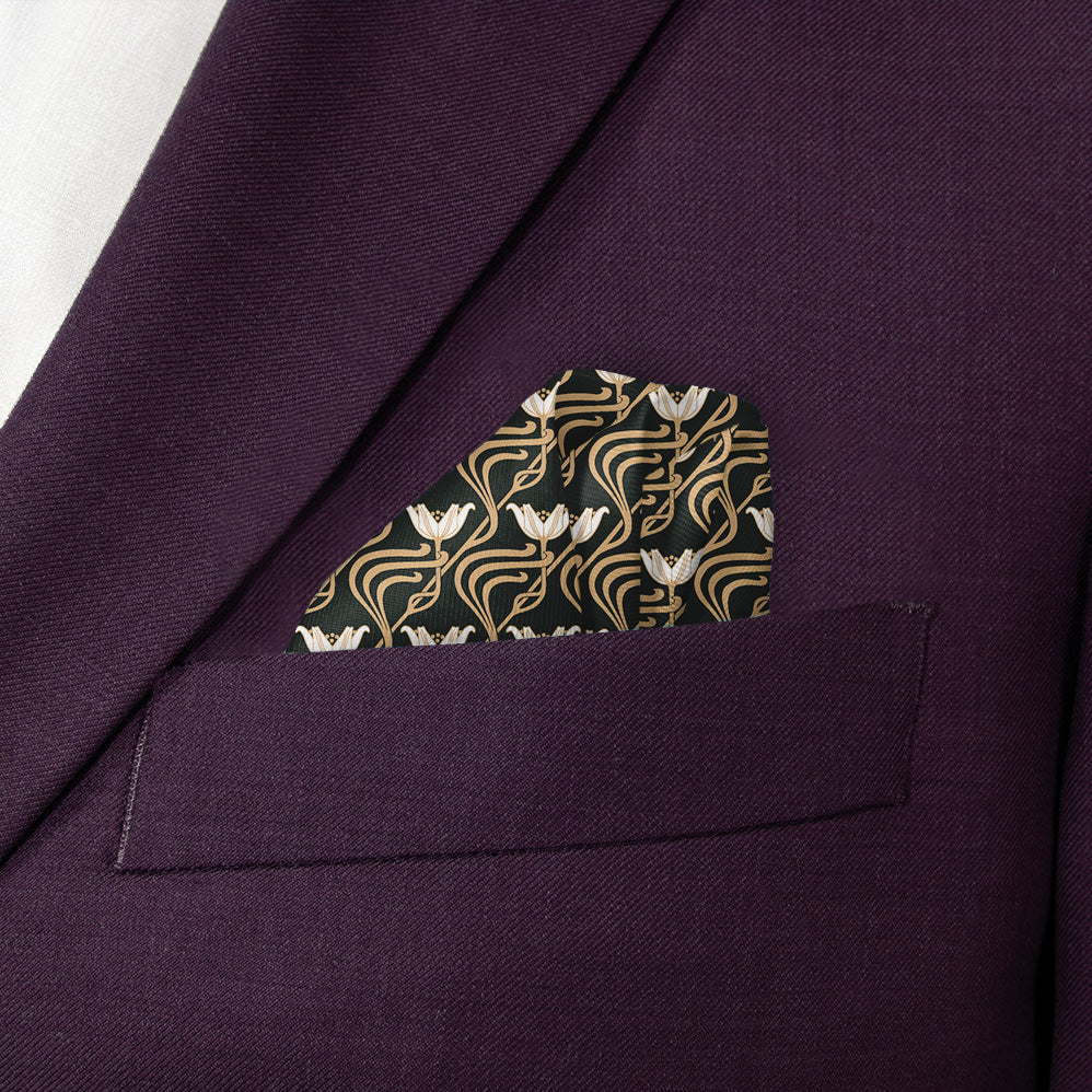 Gatsby Floral Pocket Square - Wave Fold - Knotty Tie Co.