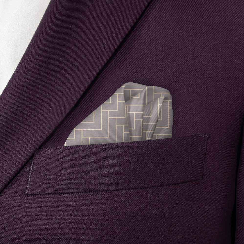 Geo Herring Pocket Square - Wave Fold - Knotty Tie Co.