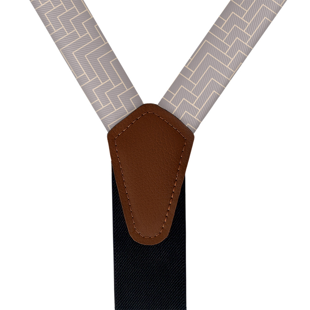 Geo Herring Suspenders - Vegan Leather Y-Back - Knotty Tie Co.