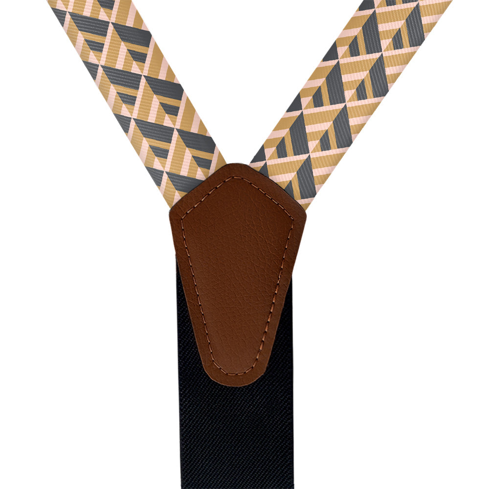 Geo Plates Suspenders - Vegan Leather Y-Back - Knotty Tie Co.