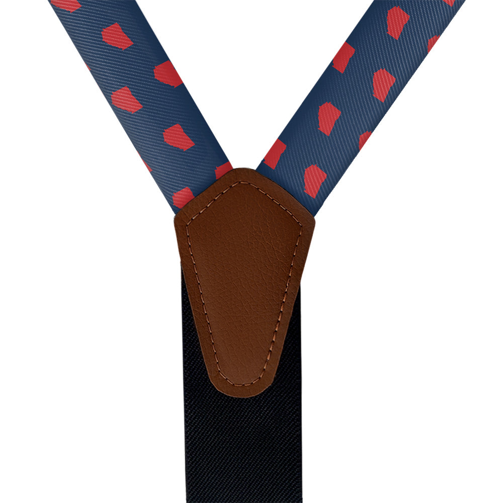 Georgia State Outline Suspenders - Vegan Leather Y-Back - Knotty Tie Co.