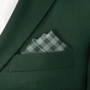 Gingham Plaid Pocket Square - Stairs Fold - Knotty Tie Co.