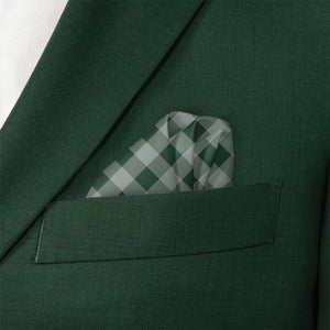 Gingham Plaid Pocket Square - Wave Fold - Knotty Tie Co.