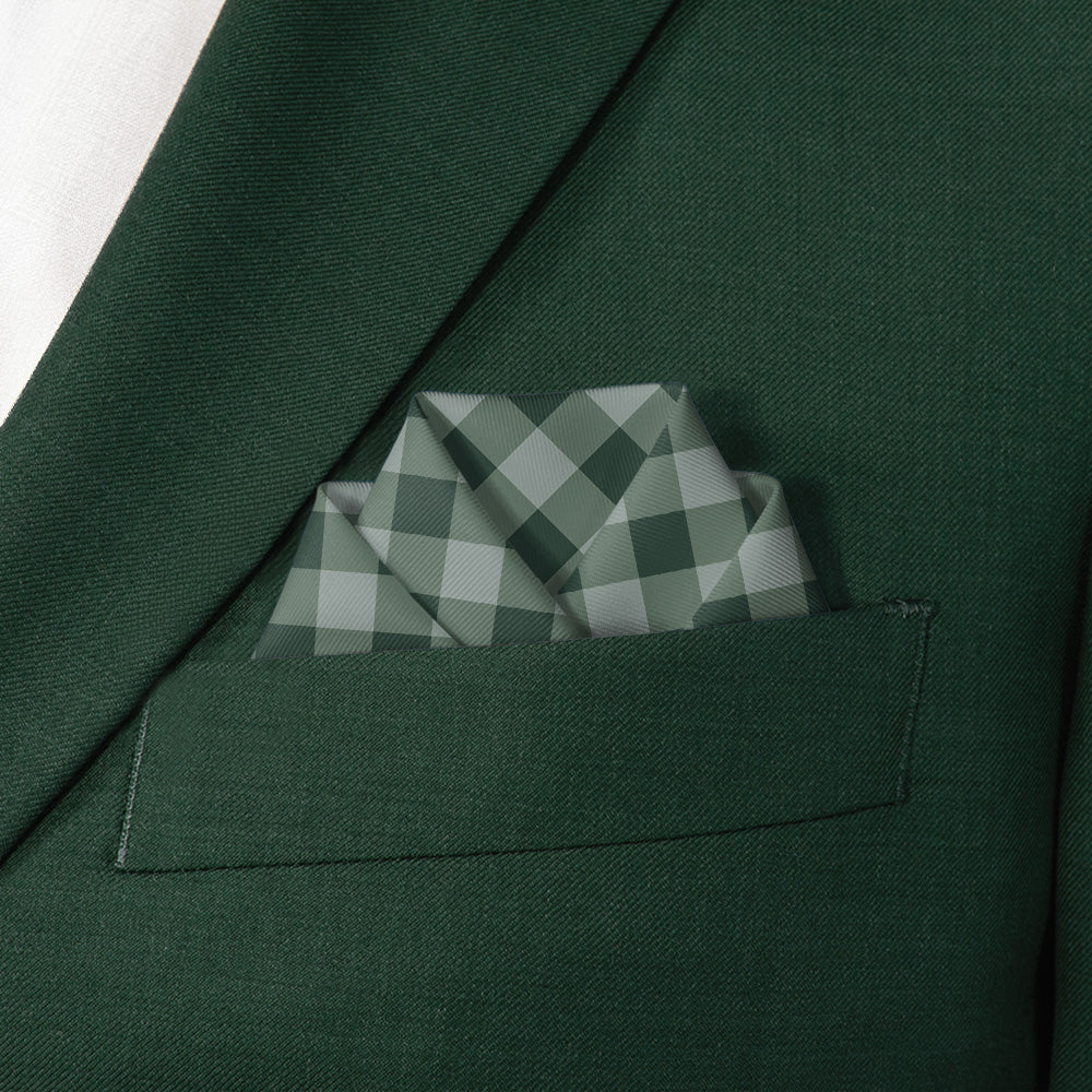 Gingham Plaid Pocket Square - Scalloped Fold - Knotty Tie Co.