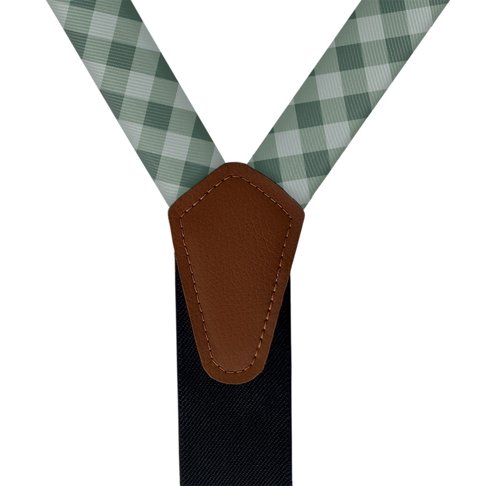 Gingham Plaid Suspenders - Vegan Leather Y-Back - Knotty Tie Co.