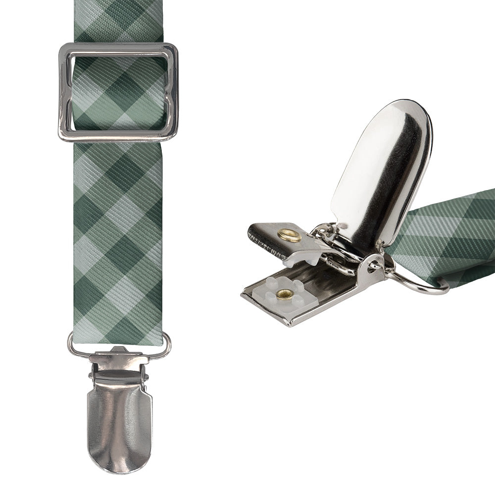 Gingham Plaid Suspenders - Hardware and Strap - Knotty Tie Co.