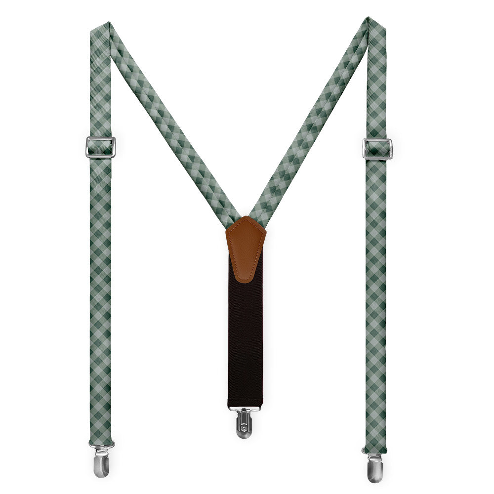 Gingham Plaid Suspenders - Full Front View - Knotty Tie Co.