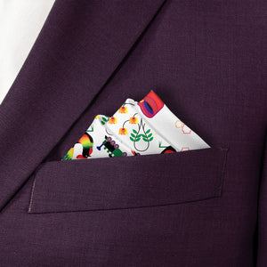 Globeville Folk Art Pocket Square - Stairs Fold - Knotty Tie Co.