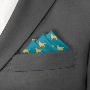 Golden Retriever Pocket Square - Stairs Fold - Knotty Tie Co.