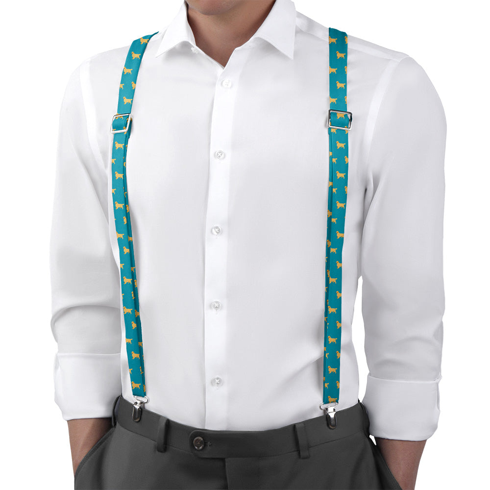 Golden Retriever Suspenders - On Model Back View - Knotty Tie Co.