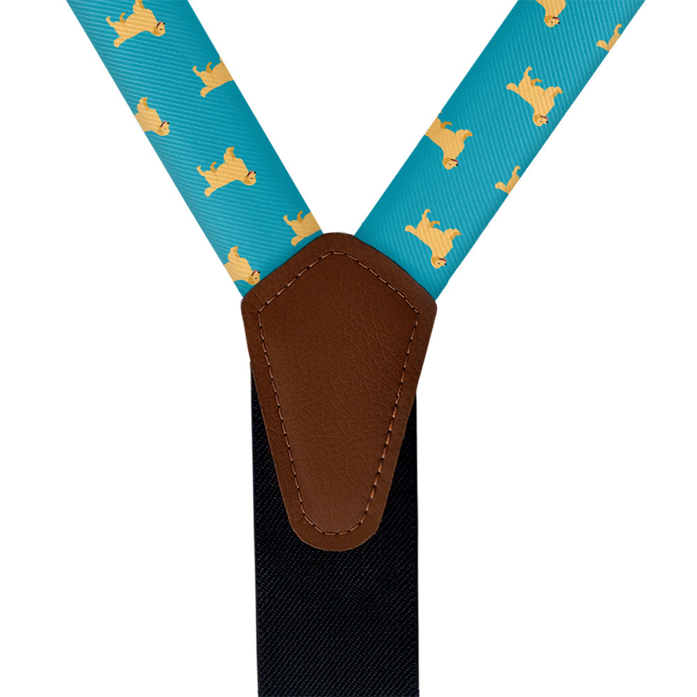 Golden Retriever Suspenders - Vegan Leather Y-Back - Knotty Tie Co.