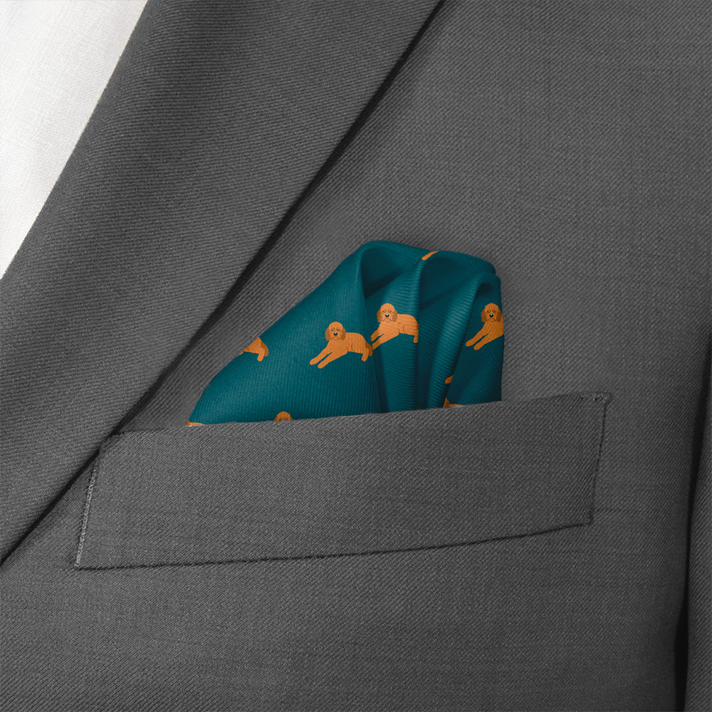 Goldendoodle Pocket Square - Wave Fold - Knotty Tie Co.