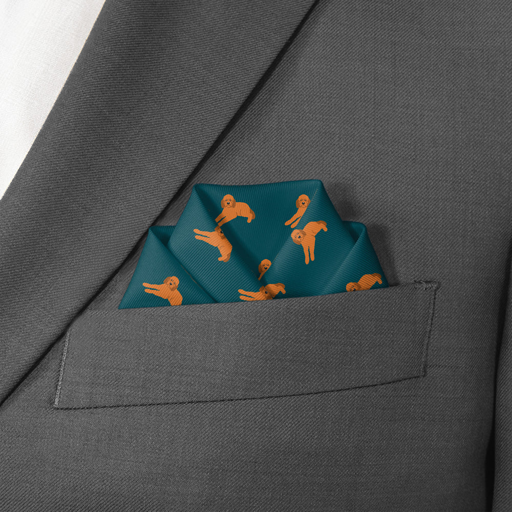 Goldendoodle Pocket Square - Scalloped Fold - Knotty Tie Co.