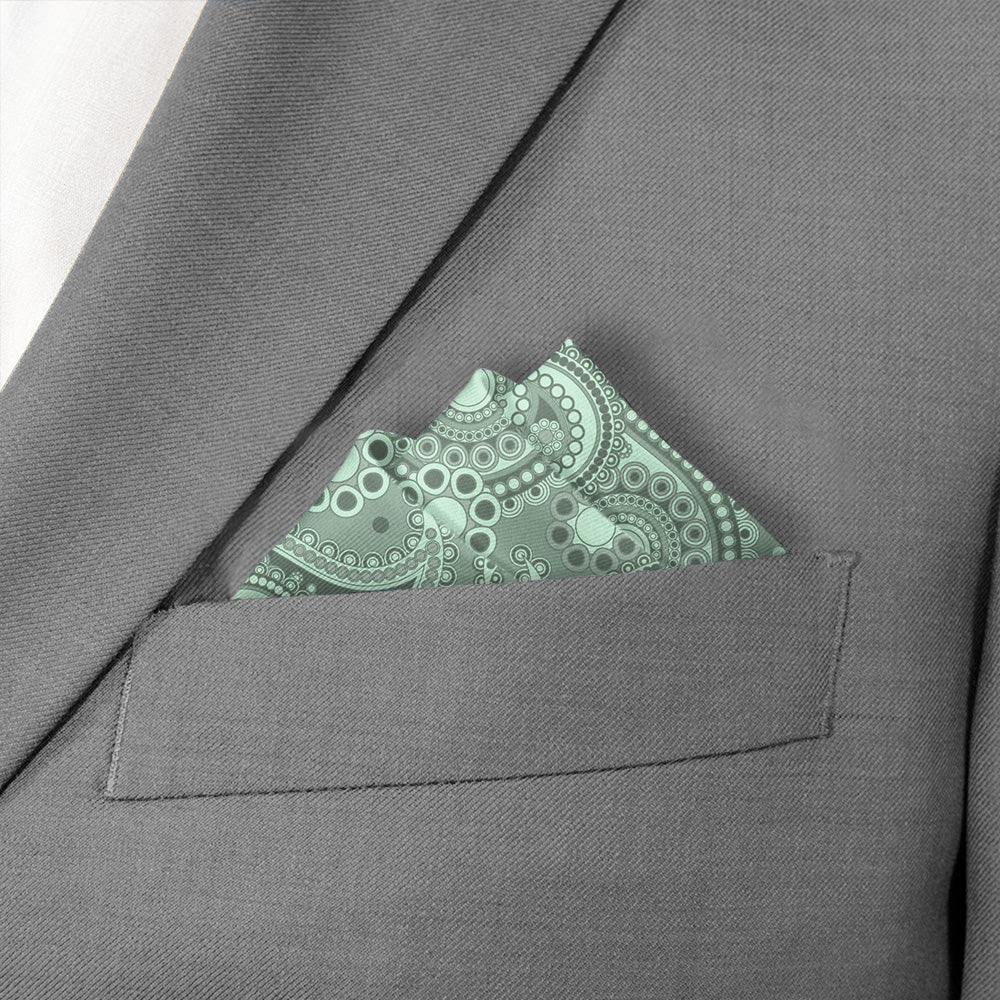 Goldie Paisley Pocket Square - Stairs Fold - Knotty Tie Co.