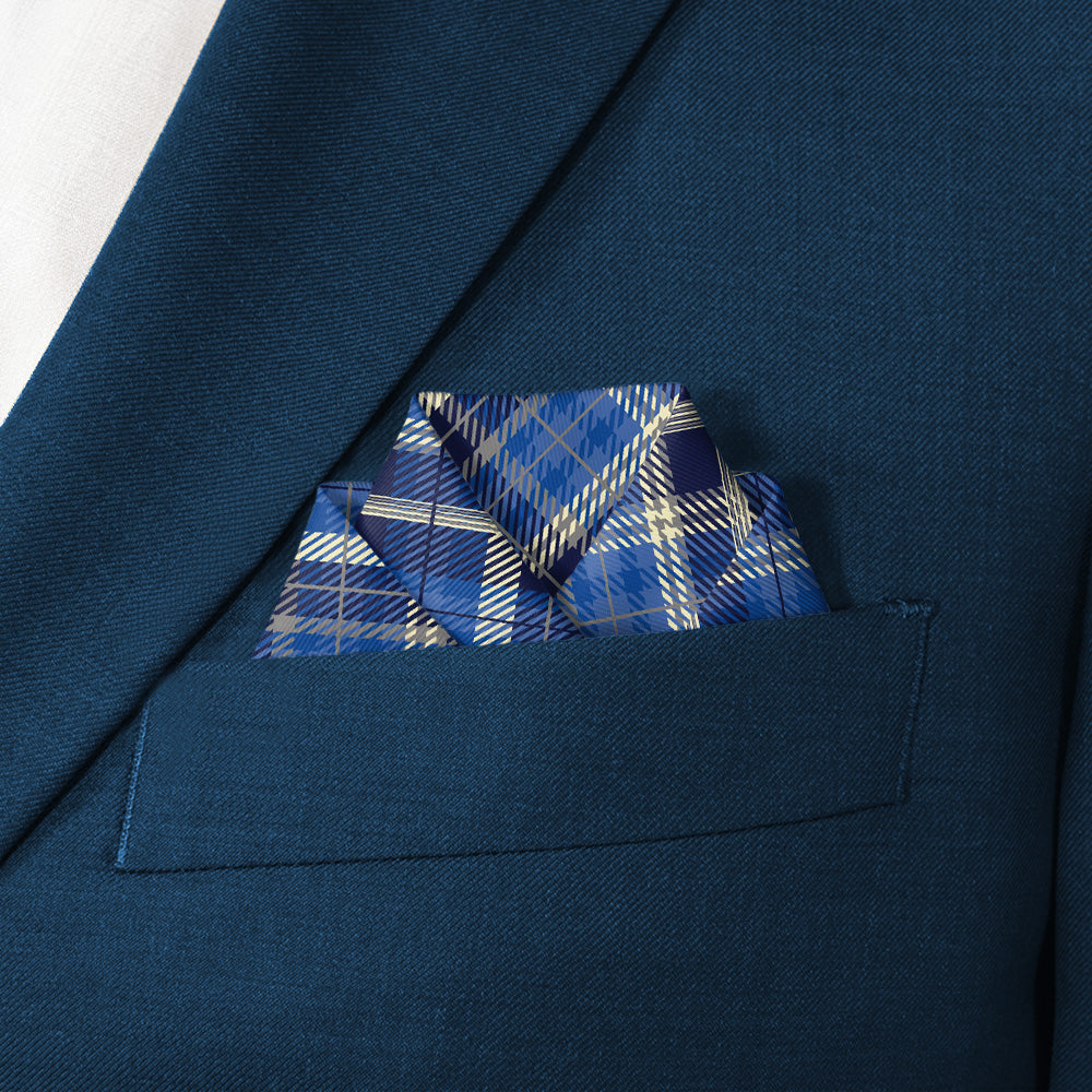 Gone Plaid Pocket Square - Scalloped Fold - Knotty Tie Co.