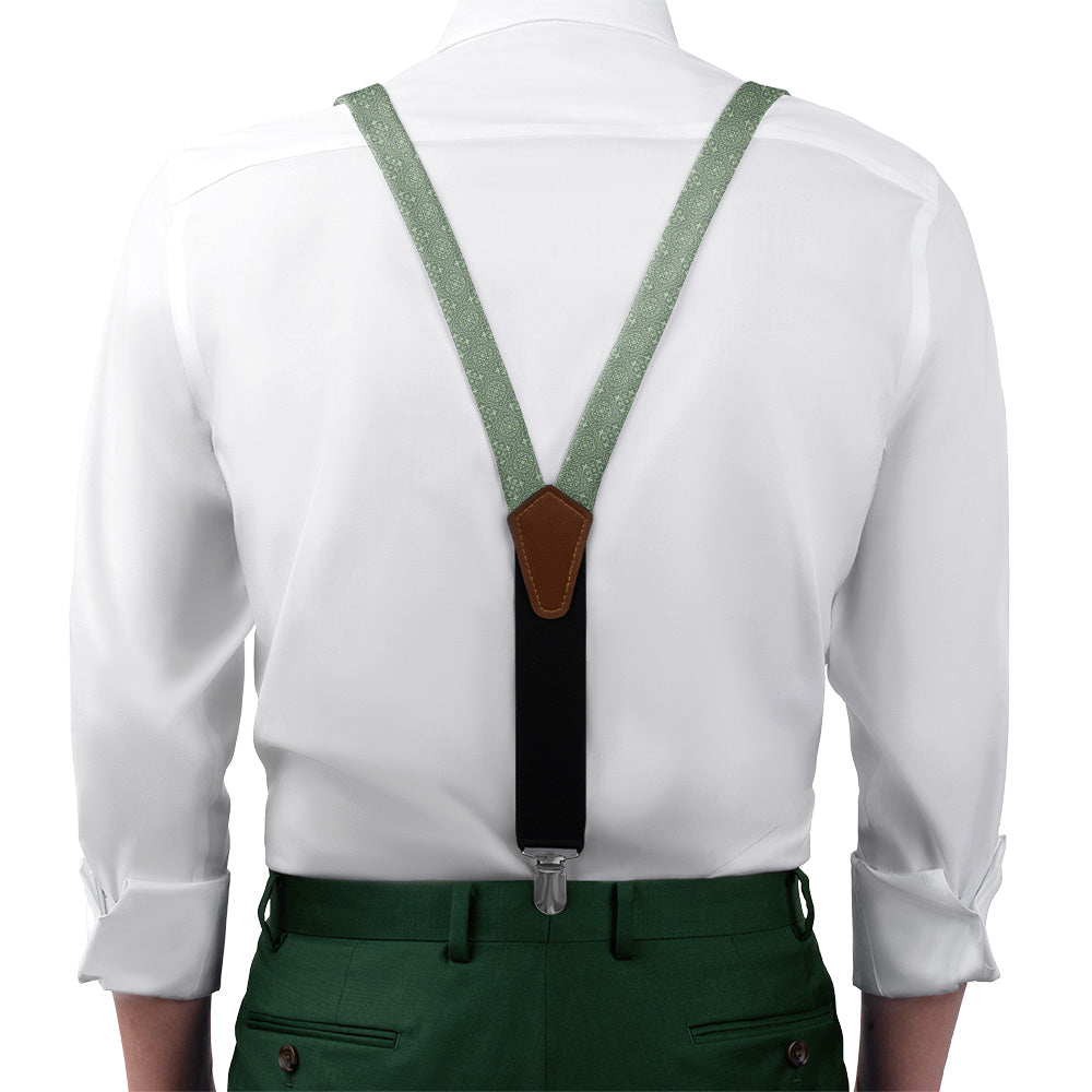 Guilded Medallion Suspenders - On Model Front View - Knotty Tie Co.