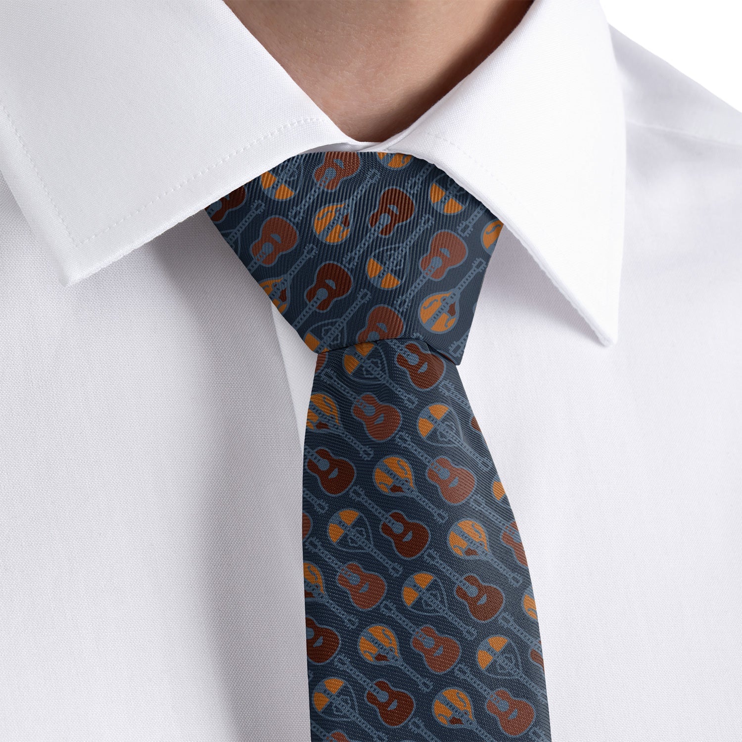 Guitars Necktie - Rolled - Knotty Tie Co.