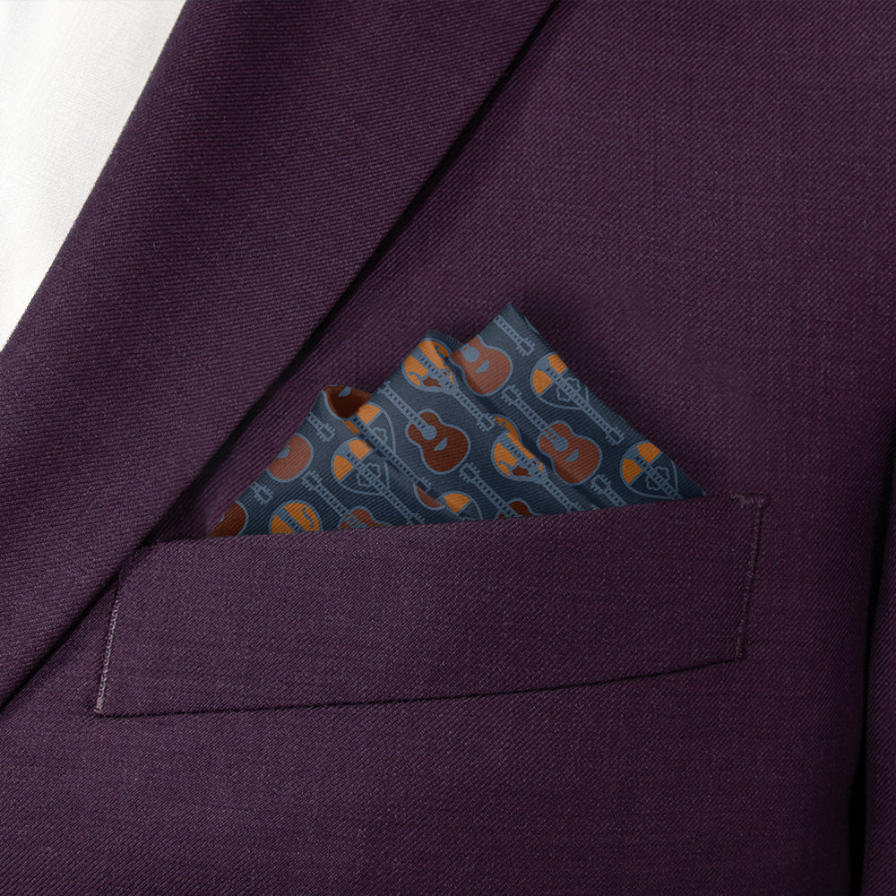 Guitars Pocket Square - Stairs Fold - Knotty Tie Co.