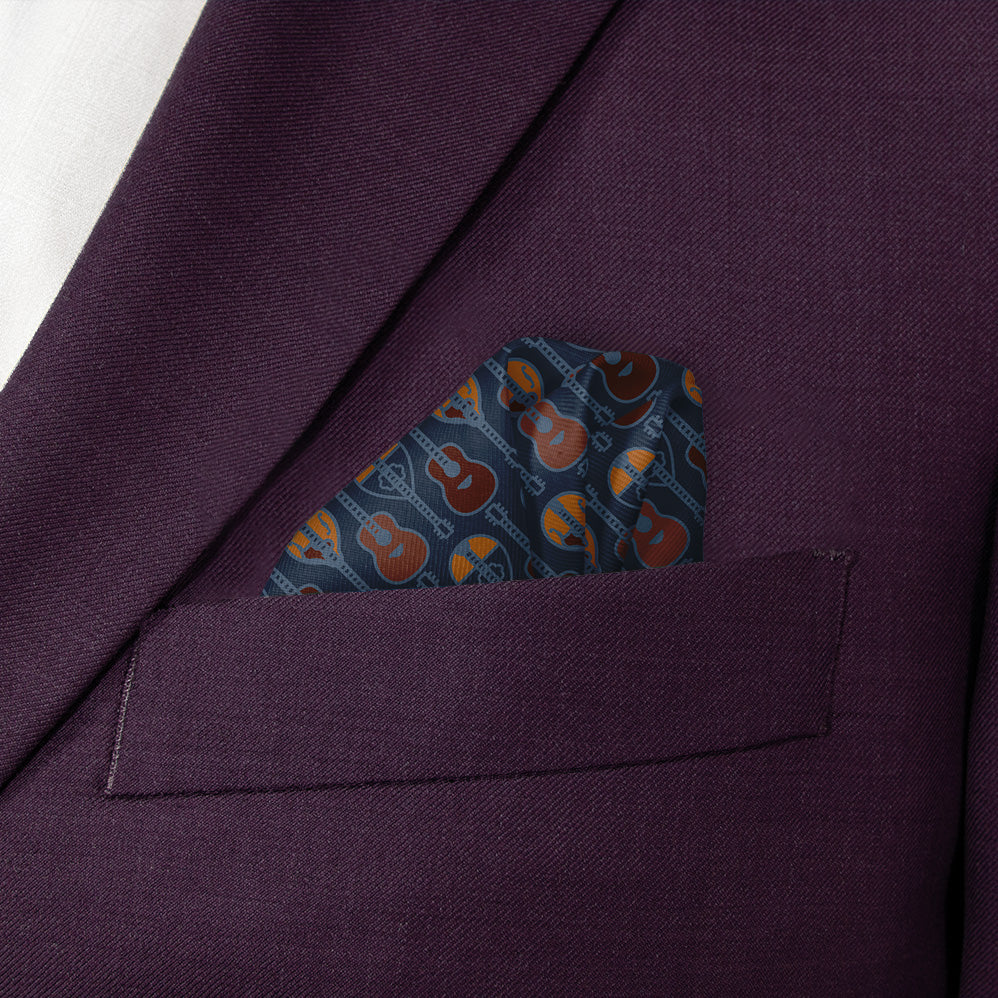 Guitars Pocket Square - Wave Fold - Knotty Tie Co.