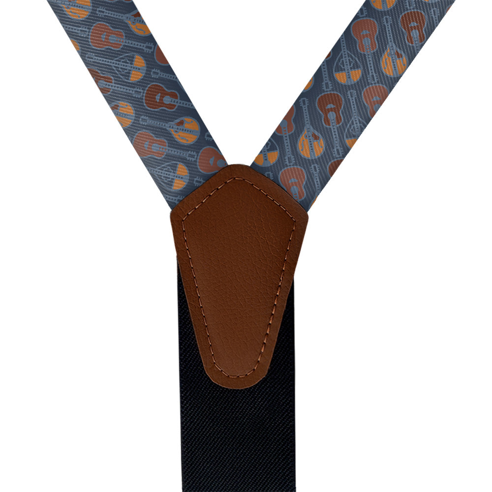 Guitars Suspenders - Vegan Leather Y-Back - Knotty Tie Co.