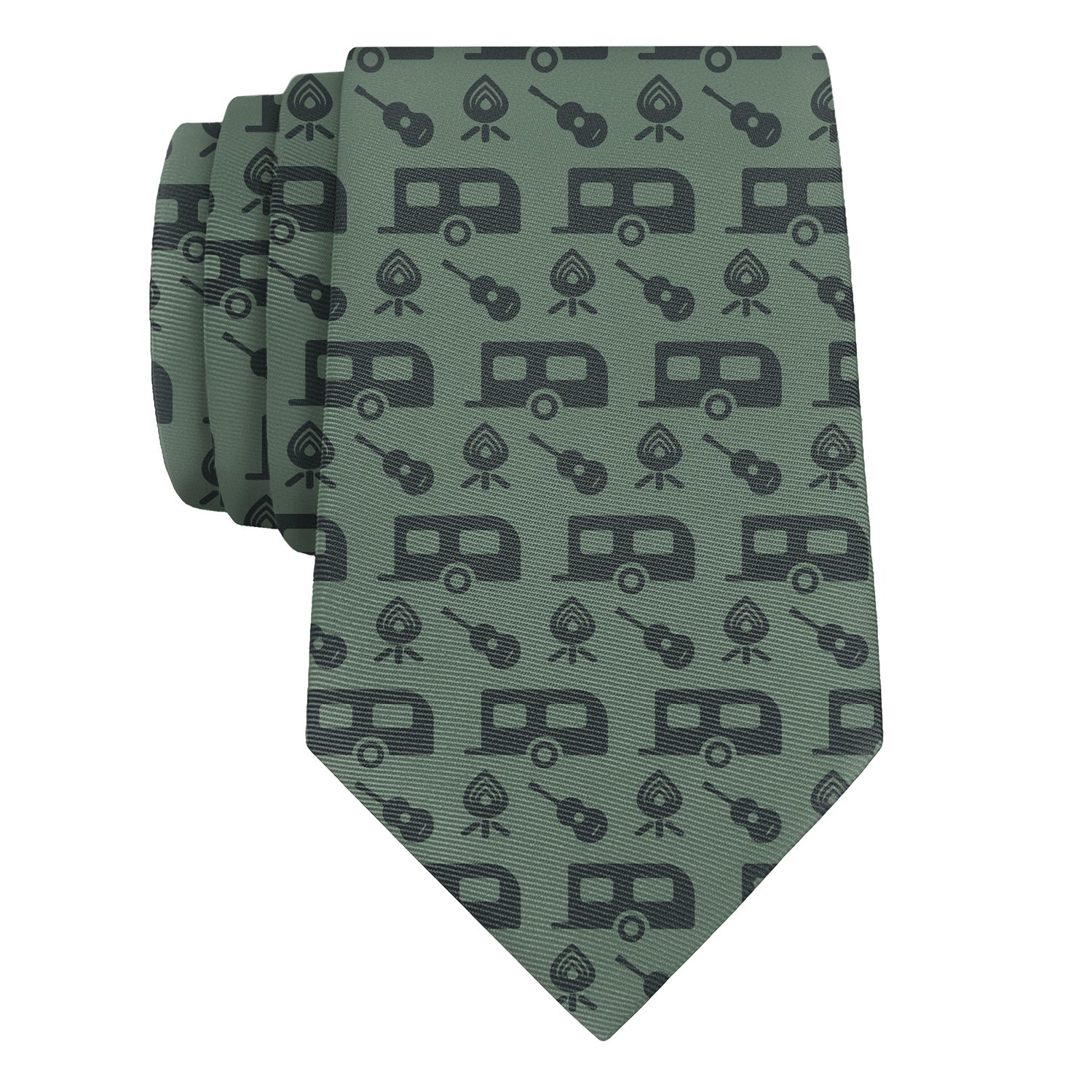 Happy Camper Necktie - Rolled - Knotty Tie Co.
