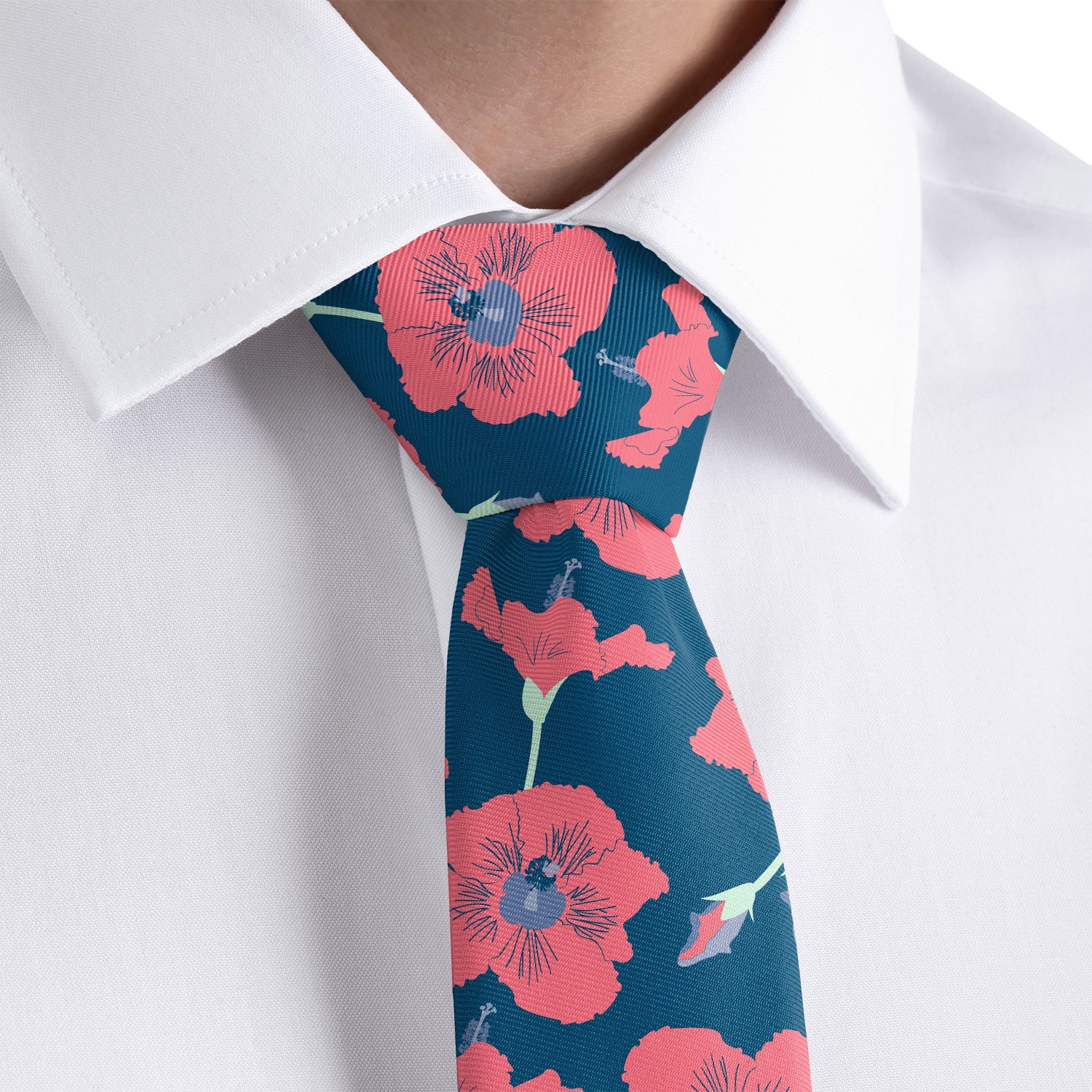 Happy Hibiscus Necktie - Dress Shirt - Knotty Tie Co.