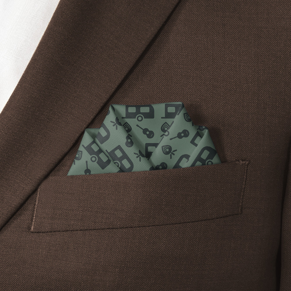 Happy Camper Pocket Square - Scalloped Fold - Knotty Tie Co.