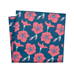 Happy Hibiscus Pocket Square - 12" Square - Knotty Tie Co.