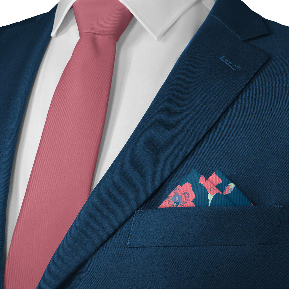 Happy Hibiscus Pocket Square - 12" Square - Knotty Tie Co.