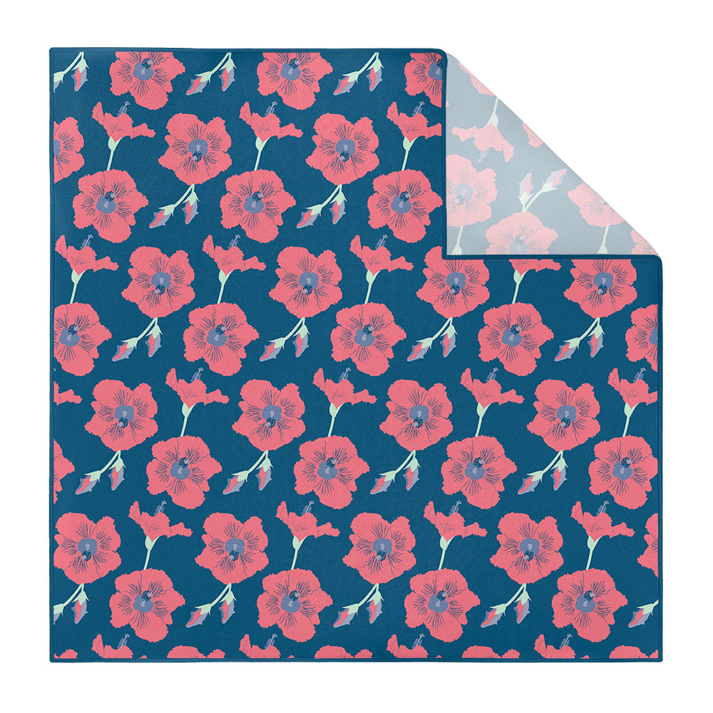 Happy Hibiscus Pocket Square - Printed - Knotty Tie Co.