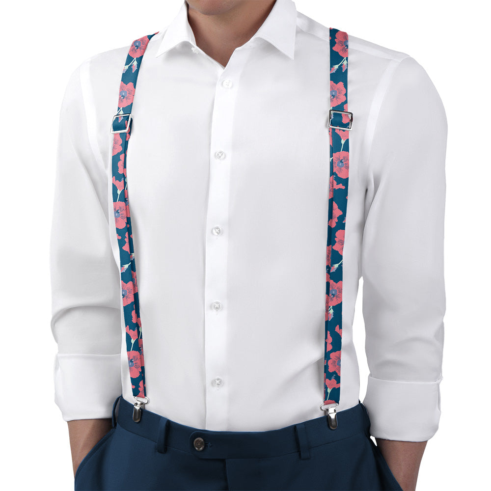 Happy Hibiscus Suspenders - Main View - Knotty Tie Co.