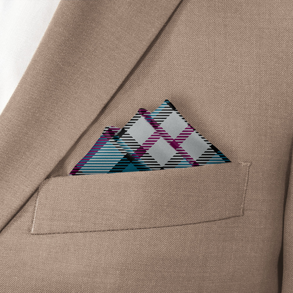 Harrison Plaid Pocket Square - Stairs Fold - Knotty Tie Co.