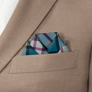 Harrison Plaid Pocket Square - Scalloped Fold - Knotty Tie Co.