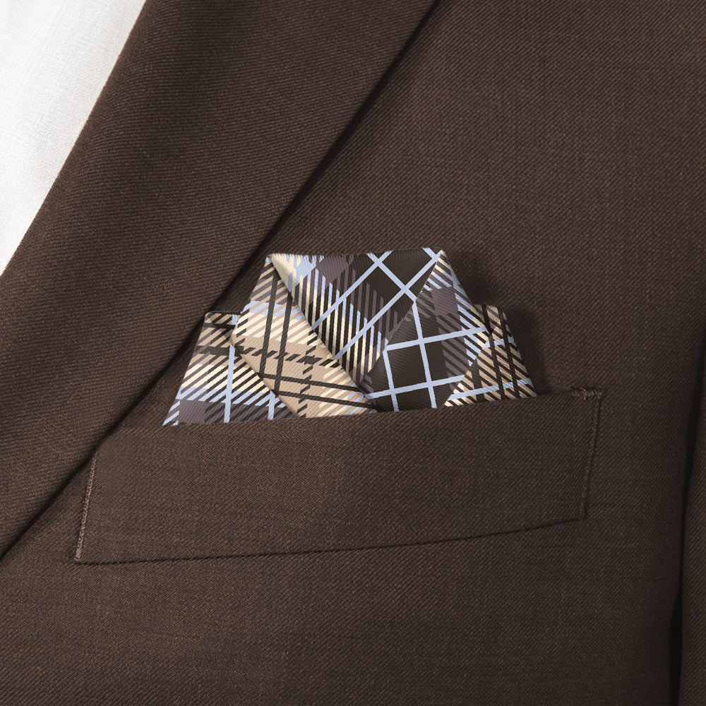 Hartman Plaid Pocket Square - Scalloped Fold - Knotty Tie Co.