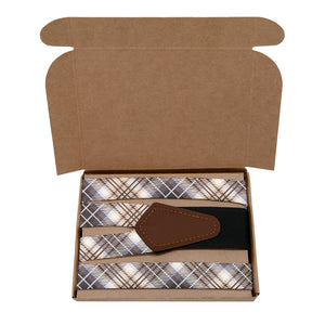 Hartman Plaid Suspenders - Kraft Gift Box Packaging - Knotty Tie Co.