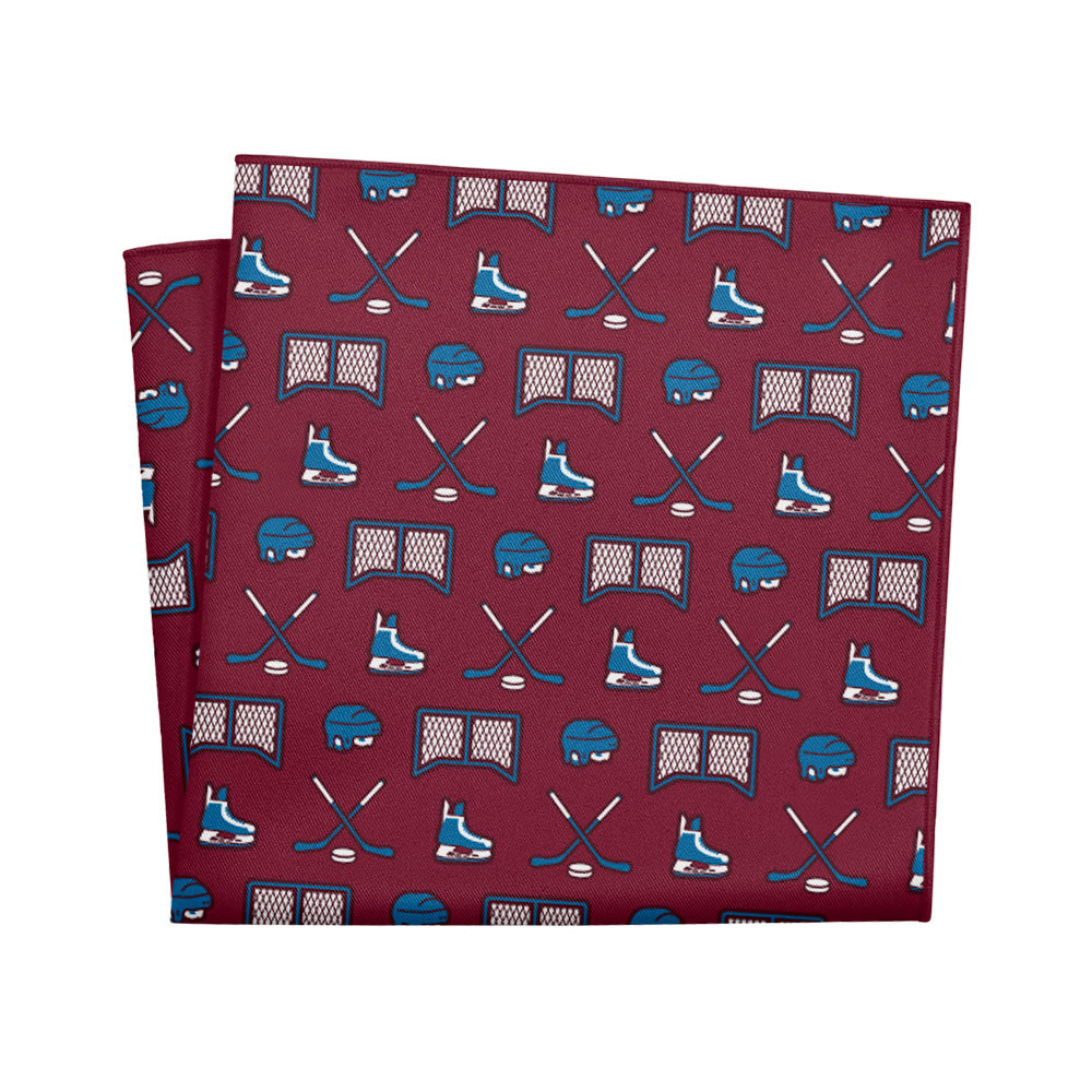 Hat Trick Hockey Pocket Square 1 Folded - Knotty Tie Co.