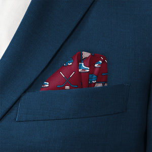 Hat Trick Hockey Pocket Square 5 Wave Fold - Knotty Tie Co.